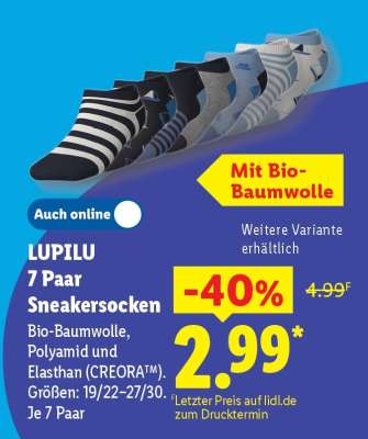LUPILU 7 Paar Sneakersocken