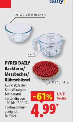 PYREX DAILY Backform/Messbecher/Rührschüssel