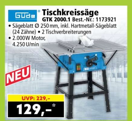 Tischkreissäge GTK 2000.1
