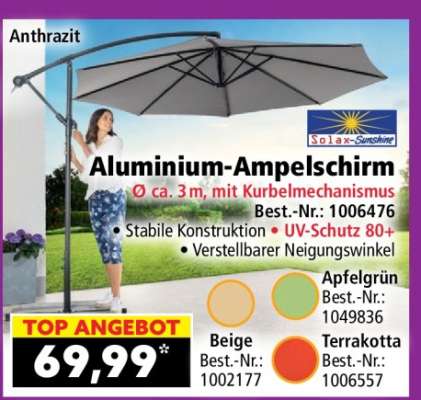 Aluminium- Ampelschirm