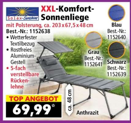 XXL-Komfort- Sonnenliege