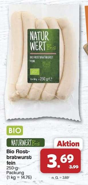 Bio Rostbratwurst fein