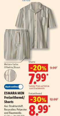 ESMARA MEN Freizeithemd/Shorts