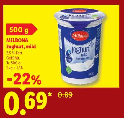Milbona Joghurt mild
