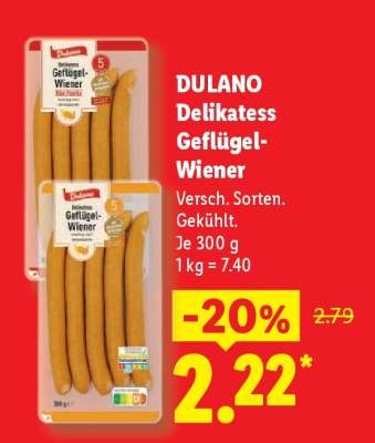 Dulano Delikatess Geflügel-Wiener