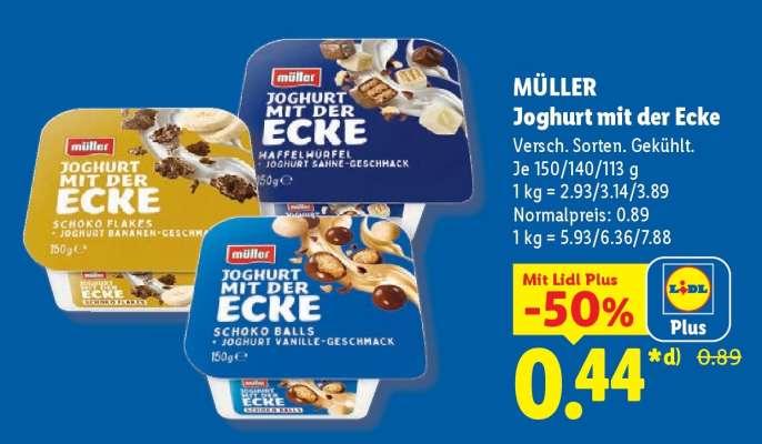 MÜLLER Joghurt mit der Ecke
