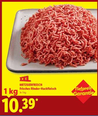 Metzgerfrisch Frisches Rinder- Hackfleisch