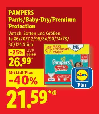 PAMPERS Pants/Baby Dry/Premium Protection