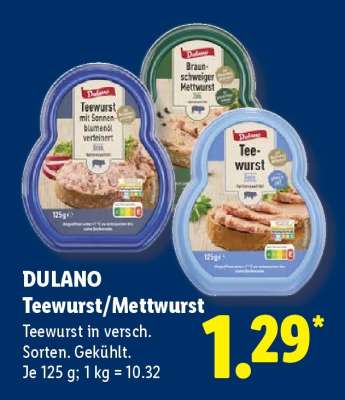 Dulano Teewurst/Mettwurst