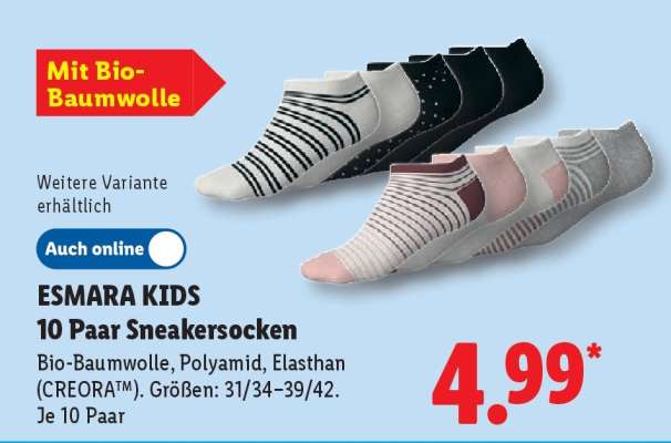 ESMARA KIDS 10 Paar Sneakersocken