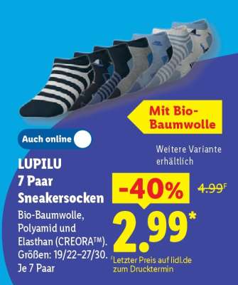 LUPILU 7 Paar Sneakersocken