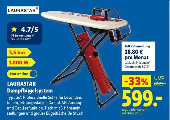 Laurastar Dampfbügelsystem