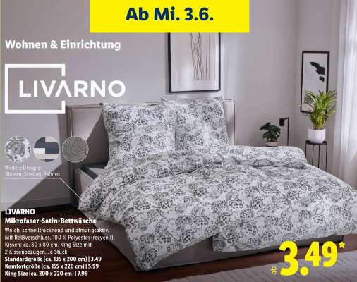 Livarno Mikrofaser-Satin-Bettwäsche
