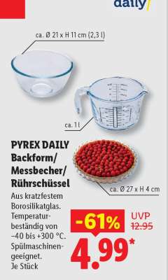 PYREX DAILY Backform/Messbecher/Rührschüssel