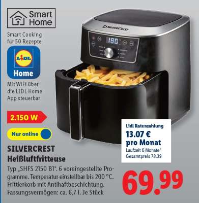 Silvercrest Heißluftfritteuse