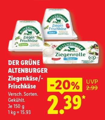 Der grüne Altenburger Ziegenkäse/-Frischkäse