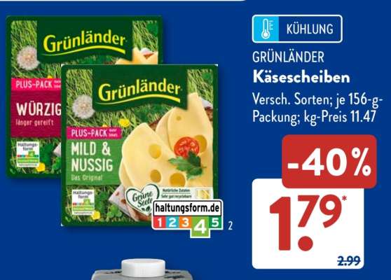 Grünländer Käsescheiben
