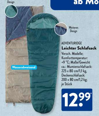 ADVENTURIDGE Leichter Schlafsack