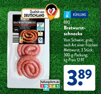 BBQ Bratwurstschnecke