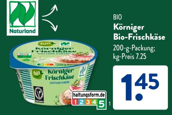 Körniger Bio-Frischkäse