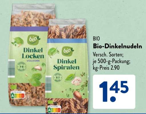 Bio-Dinkelnudeln