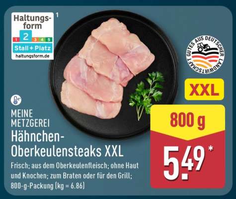 Hähnchen-Oberkeulensteaks XXL