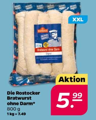 Die Rostocker Bratwurst ohne Darm