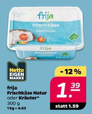 frija Frischkäse Natur oder Kräuter