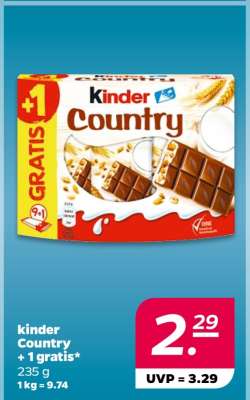 kinder Country + 1 gratis*