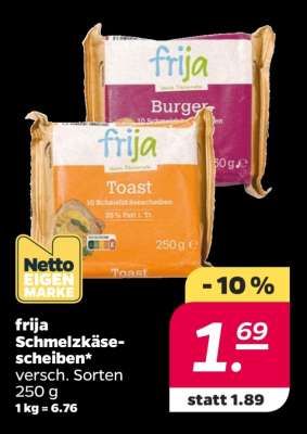 frija Schmelzkäsescheiben