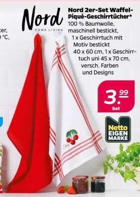 Nord 2er-Set Waffel-Piqué-Geschirrtücher