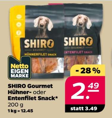 SHIRO Gourmet Hühner- oder Entenfilet Snack