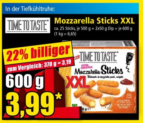 Mozzarella-Sticks XXL