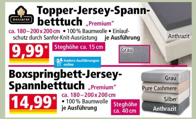 Topper Jersey- Spannbetttuch