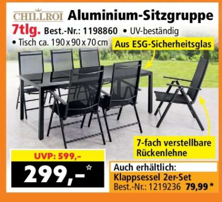Aluminium-Sitzgruppe 7tlg.