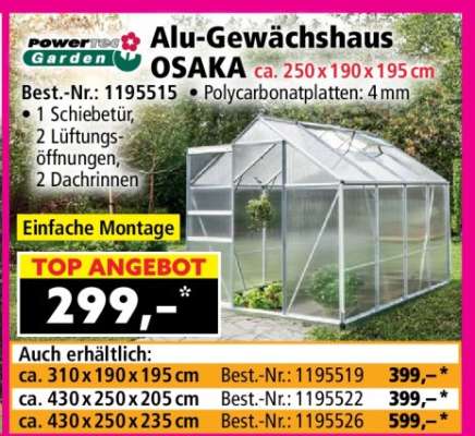 Alu-Gewächshaus OSAKA