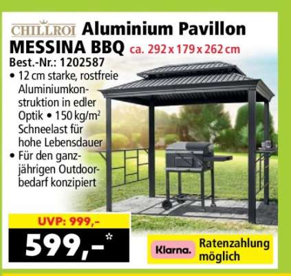 Aluminium Pavillon Messina BBQ