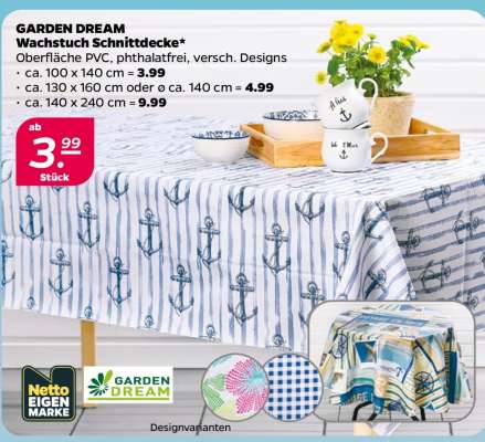 GARDEN DREAM Wachstuch- Schnittdecke*