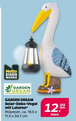 GARDEN DREAM Solar-Deko-Vogel mit Laterne