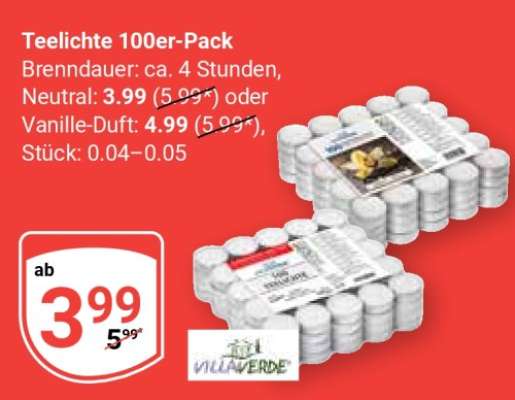 Teelichte 100er-Pack