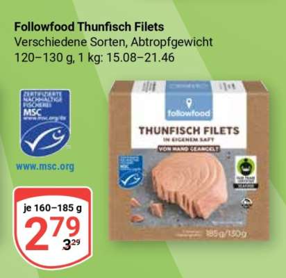 Followfood Thunfisch Filets
