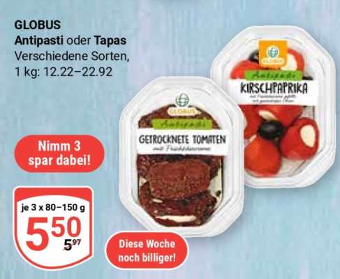 GLOBUS Antipasti oder Tapas