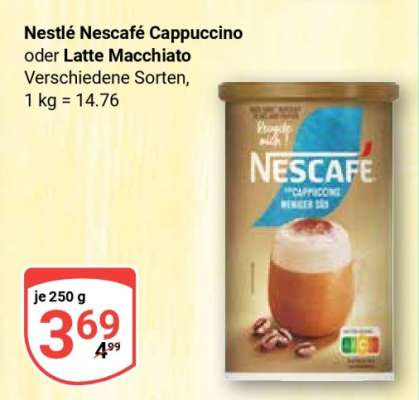 Nestlé Nescafé Cappuccino oder Latte Macchiato