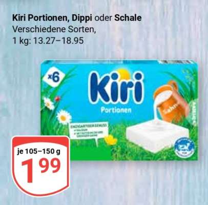 Kiri Portionen, Dippi oder Schale