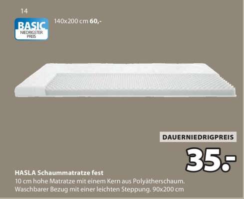HASLA Schaummatratze fest
