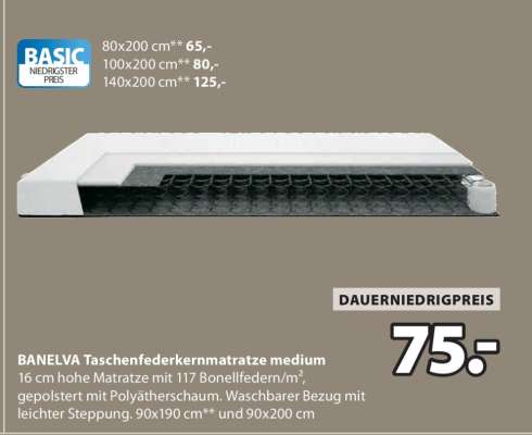 BANELVA Taschenfederkernmatratze medium