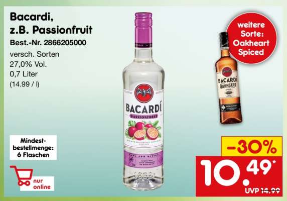 Bacardi, z.B. Passionfruit