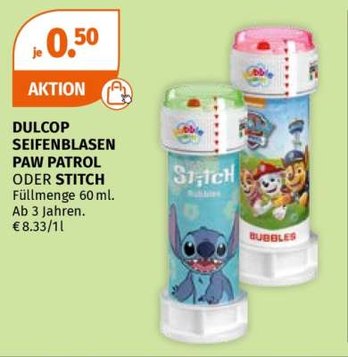 DULCOP SEIFENBLASEN PAW PATROL ODER STITCH