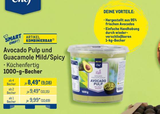 Avocado Pulp und Guacamole Mild/Spicy