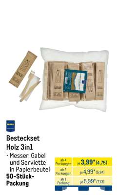 Besteckset Holz 3in1